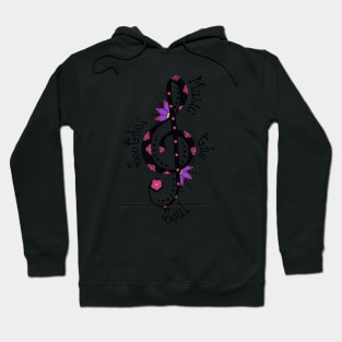 Music soothes the soul treble clef Hoodie